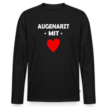 Augenarzt mit Herz - Männer Premium Bio Langarmshirt - Schwarz - Vorne - Nico (187cm)