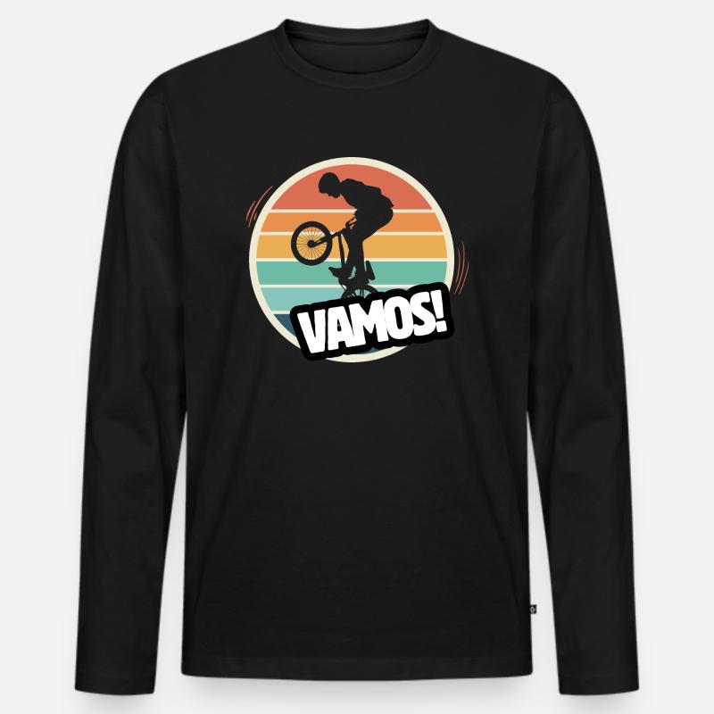 Vamos BMX Retro - Männer Premium Bio Langarmshirt - Schwarz