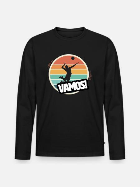 Vamos Retro Volleyball - Men's Premium Organic Long Sleeve Shirt - black