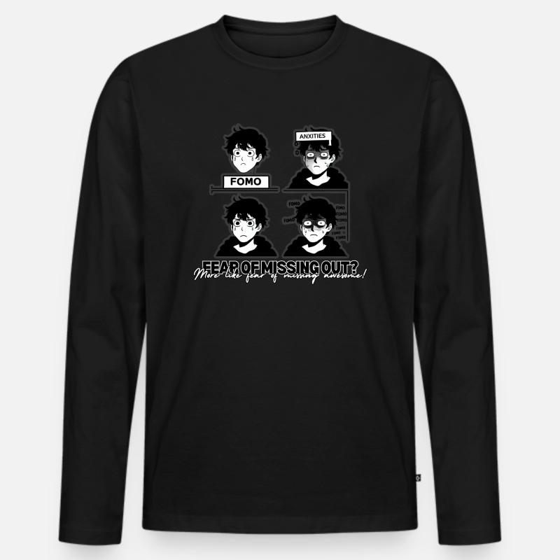 FOMO - Maglia a manica lunga ecologica premium da uomo - nero