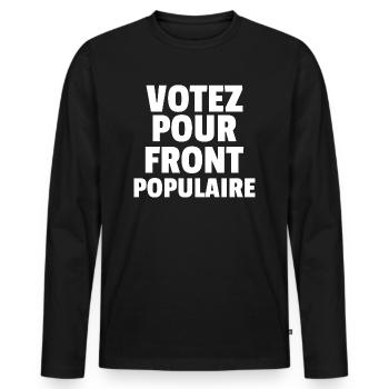 Front populaire - élections législatives 2024 - T-shirt manches longues Premium bio Homme - noir - Devant - Nico (187cm)