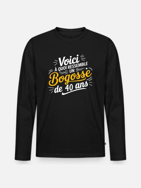 40 MUG - Men's Premium Organic Long Sleeve Shirt - black