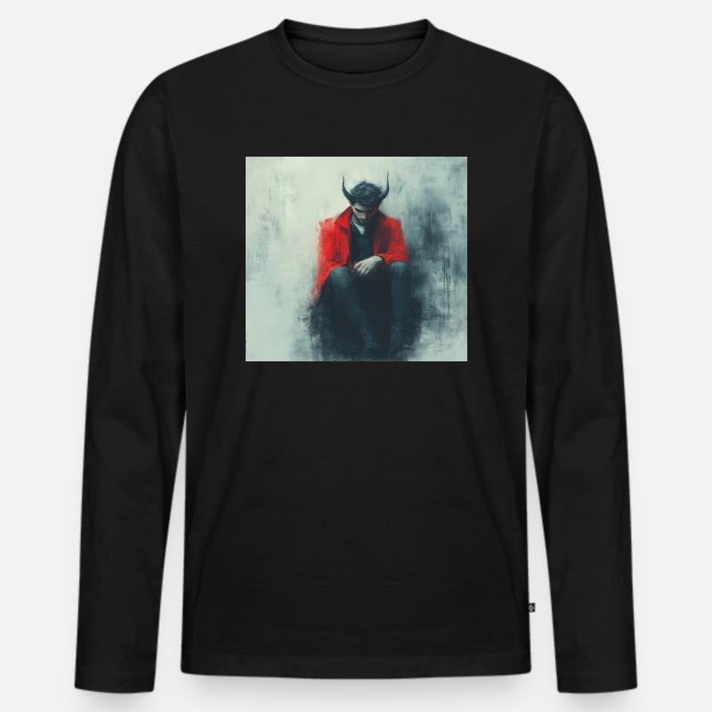 Teufel - Männer Premium Bio Langarmshirt - Schwarz