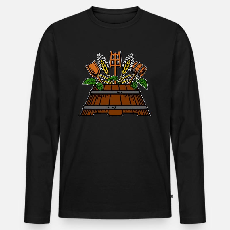 Brauer logo - Männer Premium Bio Langarmshirt - Schwarz