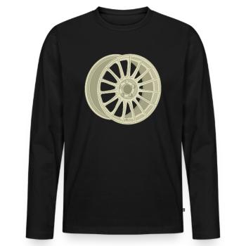 Rim - Men's Premium Organic Long Sleeve Shirt - black - Front - Nico (187cm)