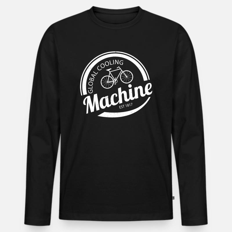Global Cooling Machine - Männer Premium Bio Langarmshirt - Schwarz