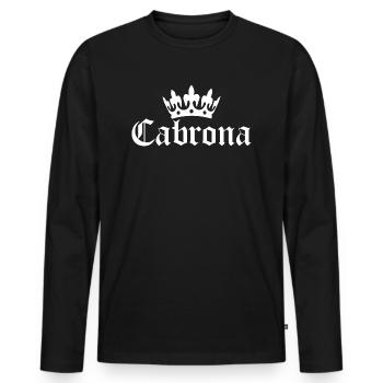 cabrona - T-shirt manches longues Premium bio Homme - noir - Devant - Nico (187cm)
