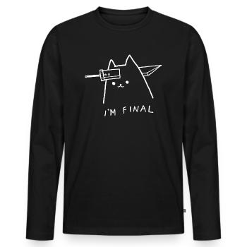 Cat in Fine - (I'm Final) Final Fantasy - Men's Premium Organic Long Sleeve Shirt - black - Front - Nico (187cm)