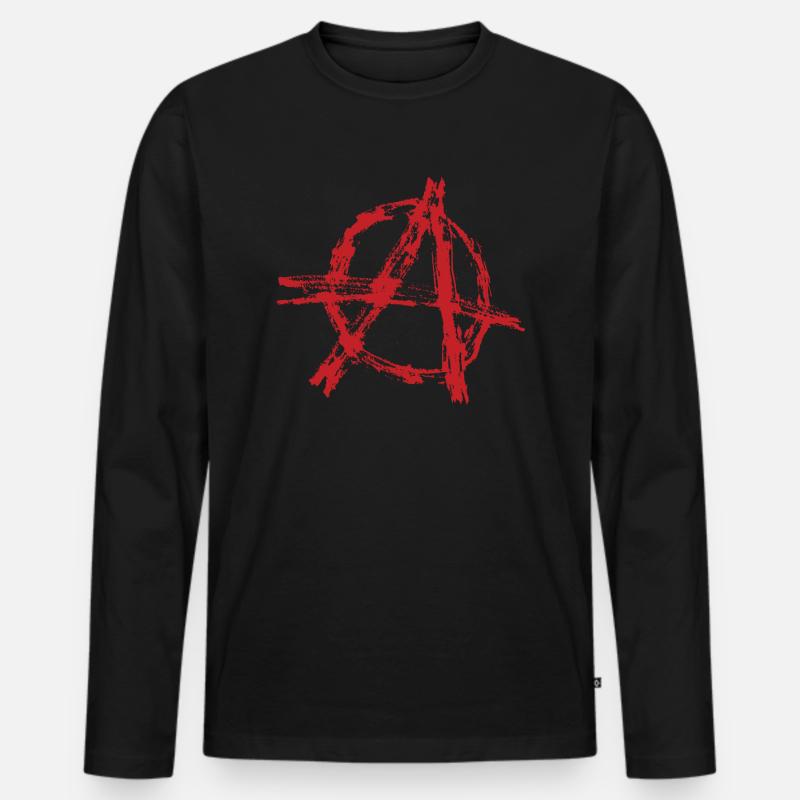 Anarchie - Männer Premium Bio Langarmshirt - Schwarz