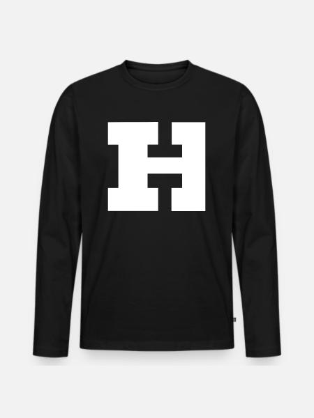harvard H varsity - Men's Premium Organic Long Sleeve Shirt - black