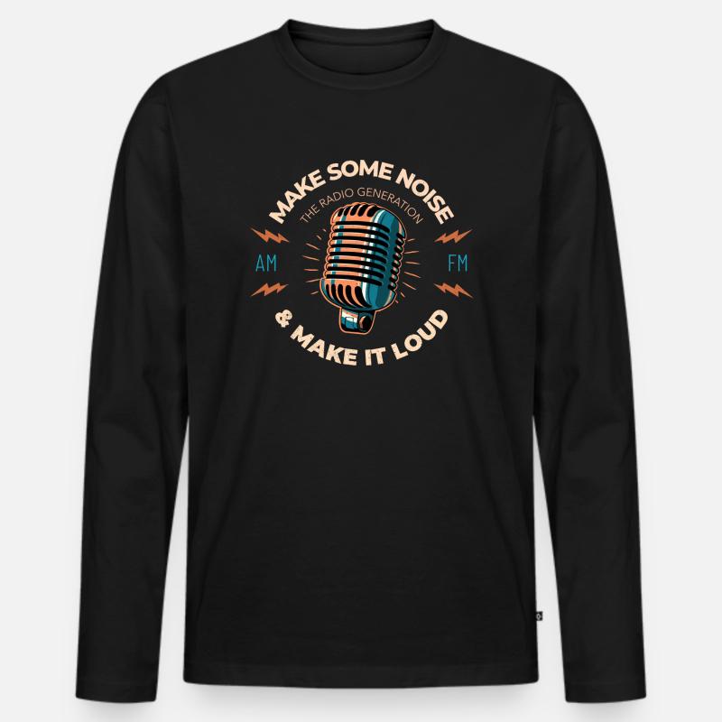 Make some noise - Männer Premium Bio Langarmshirt - Schwarz