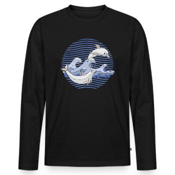 Dauphins - T-shirt manches longues Premium bio Homme - noir - Devant - Nico (187cm)