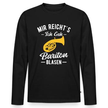 Baritonhorn Musiker Bariton Orchester Blasmusik - Männer Premium Bio Langarmshirt - Schwarz - Vorne - Nico (187cm)