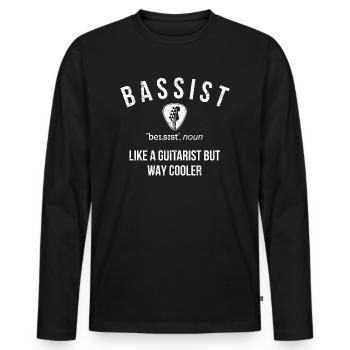 Définition du bassiste - T-shirt manches longues Premium bio Homme - noir - Devant - Nico (187cm)