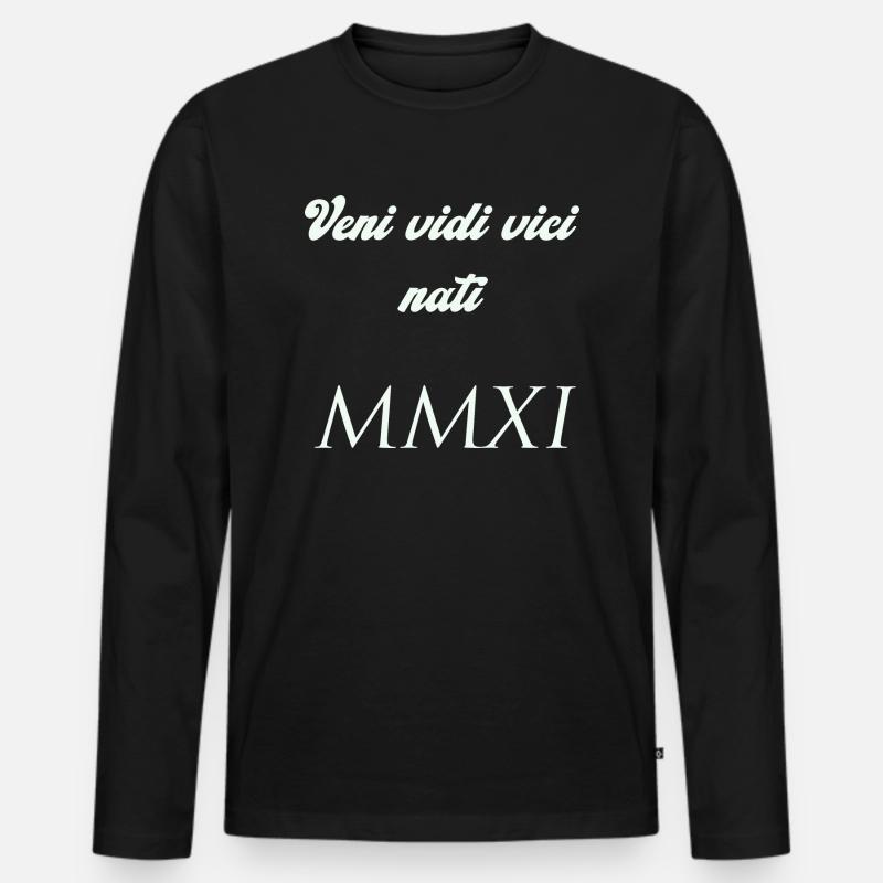 2011 - Männer Premium Bio Langarmshirt - Schwarz