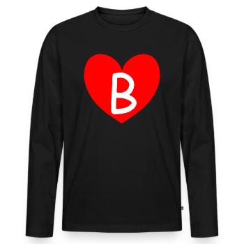 I love you very much b - Men's Premium Organic Long Sleeve Shirt - black - Front - Nico (187cm)