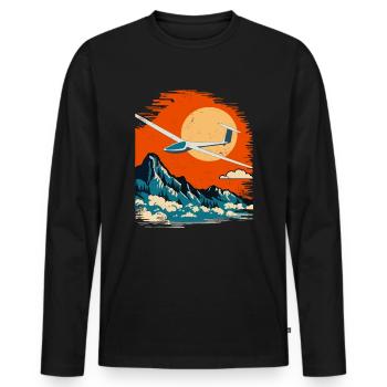 Gliding Glider Thermals Retro Vintage - Men's Premium Organic Long Sleeve Shirt - black - Front - Nico (187cm)