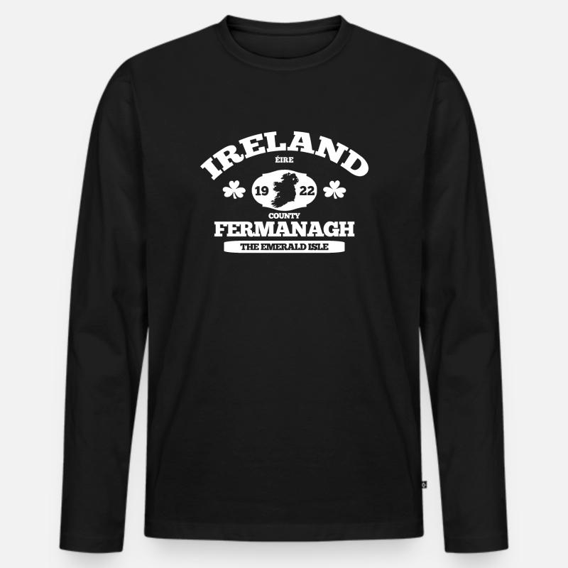 Fermanagh, Irland. Klassisches irisches Design - Männer Premium Bio Langarmshirt - Schwarz