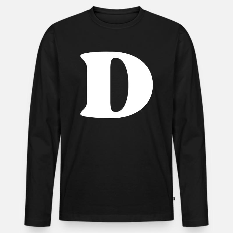 Buchstabe d - Männer Premium Bio Langarmshirt - Schwarz