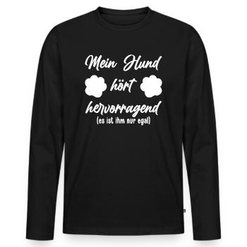 Hund Haustier Hundefreund - Männer Premium Bio Langarmshirt - Schwarz - Vorne - Nico (187cm)