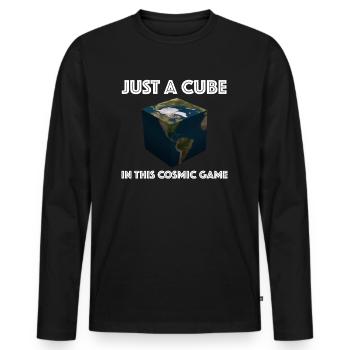 Just a dice in this cosmic game - Men's Premium Organic Long Sleeve Shirt - black - Front - Nico (187cm)