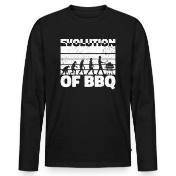 Évolution du barbecue - Cadeau de délice de gril - T-shirt manches longues Premium bio Homme - noir - Devant - Nico (187cm)