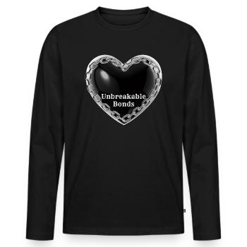 Schwarzes Herz, unzerbrechliche Bindungen, unzerbrechliche Bindungen - Männer Premium Bio Langarmshirt - Schwarz - Vorne - Nico (187cm)