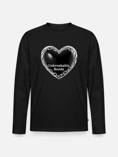 Unbreakable Bonds, black heart - Men's Premium Organic Long Sleeve Shirt - black