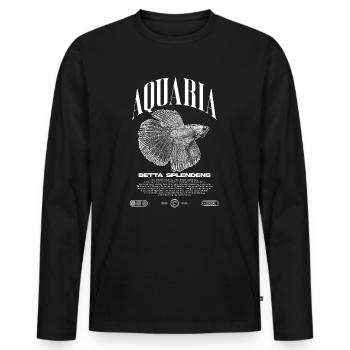 Betta Fish Keeper Modern Streetwear - Men's Premium Organic Long Sleeve Shirt - black - Front - Nico (187cm)