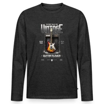 I'm Not Old I'm Vintage Retro 1992 Guitar Player - Men's Premium Organic Long Sleeve Shirt - heather anthracite - Front - Nico (187cm)