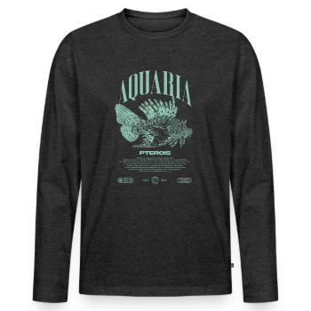 Rotfeuerfisch Marine Fish Keeper Moderne Streetwear - Männer Premium Bio Langarmshirt - Anthrazit meliert - Vorne - Nico (187cm)