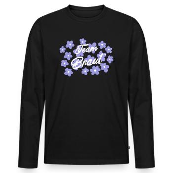Team Braut JGA - Bride Squad - Männer Premium Bio Langarmshirt - Schwarz - Vorne - Nico (187cm)