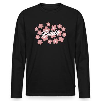 Team Braut JGA - Bride Squad - Männer Premium Bio Langarmshirt - Schwarz - Vorne - Nico (187cm)