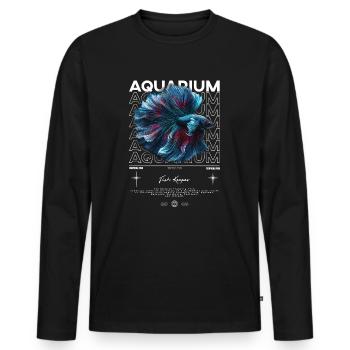 Betta Fish Keeper Moderne Streetwear - Männer Premium Bio Langarmshirt - Schwarz - Vorne - Nico (187cm)