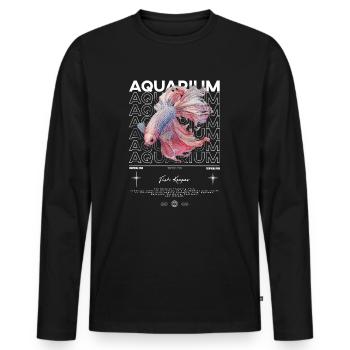 Betta Fish Keeper Moderne Streetwear - Männer Premium Bio Langarmshirt - Schwarz - Vorne - Nico (187cm)