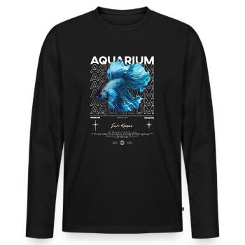 Betta Fish Keeper Moderne Streetwear - Männer Premium Bio Langarmshirt - Schwarz - Vorne - Nico (187cm)