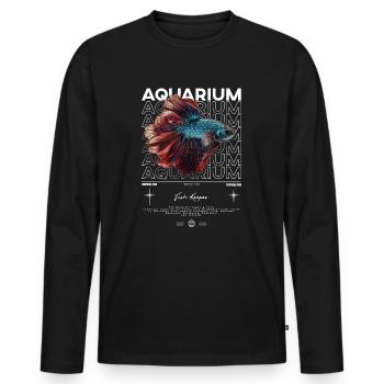 Betta Fish Keeper Moderne Streetwear - Männer Premium Bio Langarmshirt - Schwarz - Vorne - Nico (187cm)