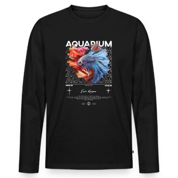 Betta Fish Keeper Moderne Streetwear - Männer Premium Bio Langarmshirt - Schwarz - Vorne - Nico (187cm)