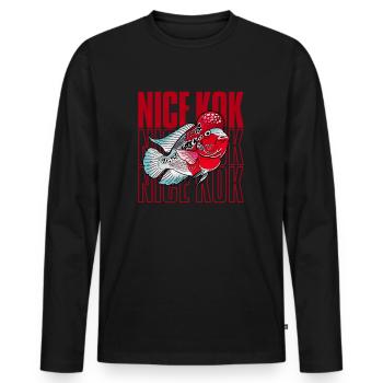 Schöner Kok Lustiger Blumenhorn-Buntbarsch Fischhalter - Männer Premium Bio Langarmshirt - Schwarz - Vorne - Nico (187cm)