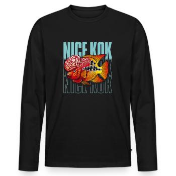 Schöner Kok Lustiger Blumenhorn-Buntbarsch Fischhalter - Männer Premium Bio Langarmshirt - Schwarz - Vorne - Nico (187cm)