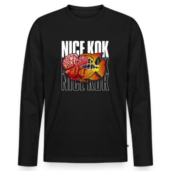 Schöner Kok Lustiger Blumenhorn-Buntbarsch Fischhalter - Männer Premium Bio Langarmshirt - Schwarz - Vorne - Nico (187cm)