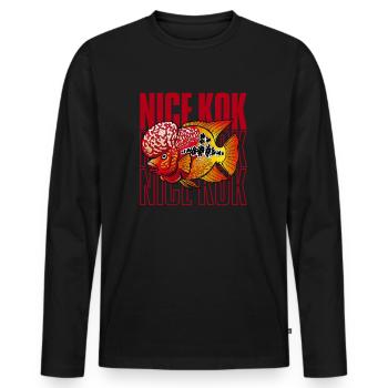 Schöner Kok Lustiger Blumenhorn-Buntbarsch Fischhalter - Männer Premium Bio Langarmshirt - Schwarz - Vorne - Nico (187cm)