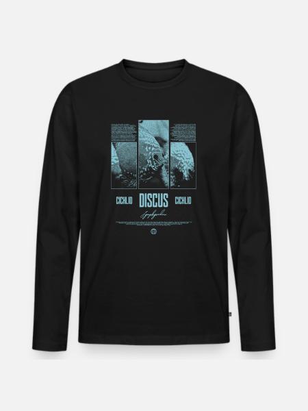 Diskusfisch Buntbarsch Aquarium Fischhalter - Männer Premium Bio Langarmshirt - Schwarz