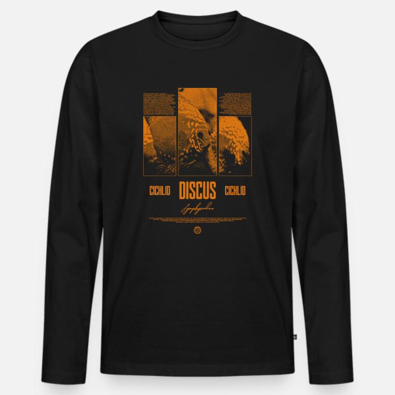 Diskusfisch Buntbarsch Aquarium Fischhalter - Männer Premium Bio Langarmshirt - Schwarz