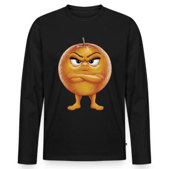 Orange - Männer Premium Bio Langarmshirt - Schwarz - Vorne - Nico (187cm)