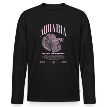 Betta Fish Keeper Modern Streetwear - Men's Premium Organic Long Sleeve Shirt - black - Front - Nico (187cm)