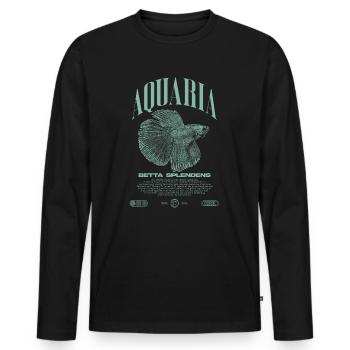 Betta Fish Keeper Modern Streetwear - Men's Premium Organic Long Sleeve Shirt - black - Front - Nico (187cm)