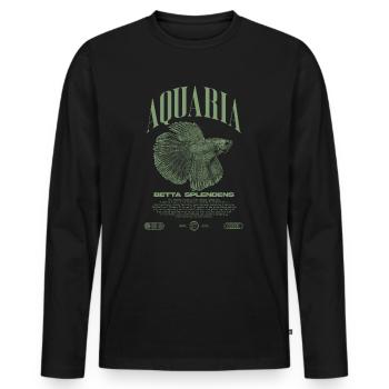Betta Fish Keeper Modern Streetwear - Men's Premium Organic Long Sleeve Shirt - black - Front - Nico (187cm)