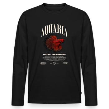 Betta Fish Keeper Modern Streetwear - Men's Premium Organic Long Sleeve Shirt - black - Front - Nico (187cm)
