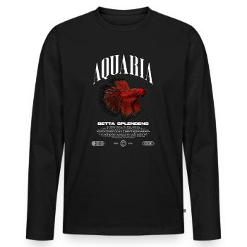 Betta Fish Keeper Modern Streetwear - Men's Premium Organic Long Sleeve Shirt - black - Front - Nico (187cm)